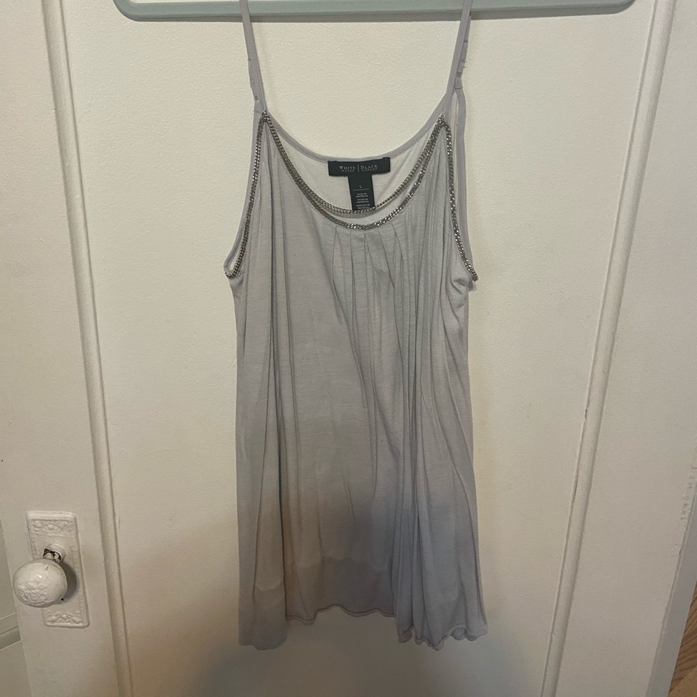 White House Black Market Gray Chain Tank Top